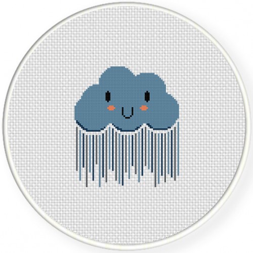 Rain Cloud Cross Stitch Pattern – Daily Cross Stitch