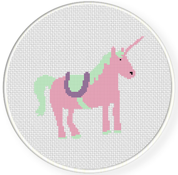 Charts Club Members Only: Unicorn Pink Cross Stitch Pattern – Daily