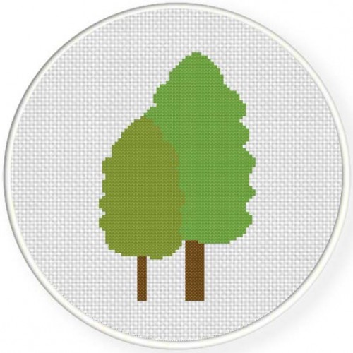Trees Cross Stitch Pattern – Daily Cross Stitch