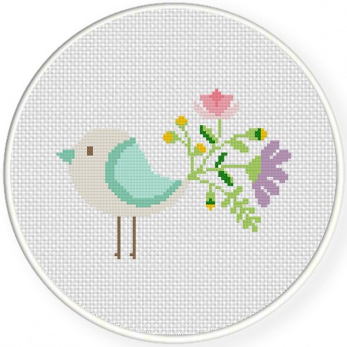 Charts Club Members Only Flower Birds Cross Stitch Pattern Daily