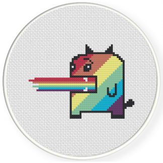 Charts club members only rainbow monster cross stitch pattern  daily