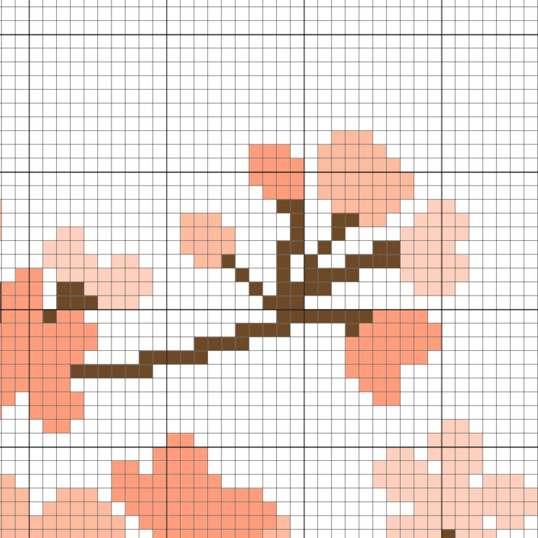 Cherry Blossoms Cross Stitch Pattern Daily Cross Stitch