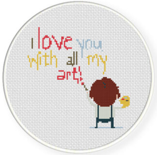 Love All My Art  Cross Stitch Pattern