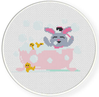 Bathtime Bunny Cross Stitch Pattern