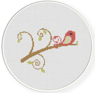 Bird in branch 17 Cross Stitch Pattern