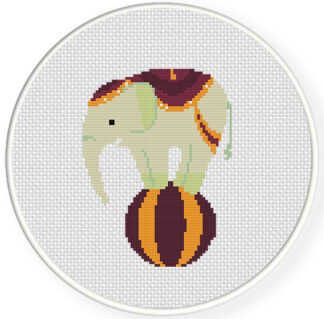 Elephant on Ball Cross Stitch Pattern