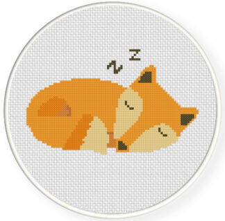 Sleeping Red Fox Cross Stitch Pattern