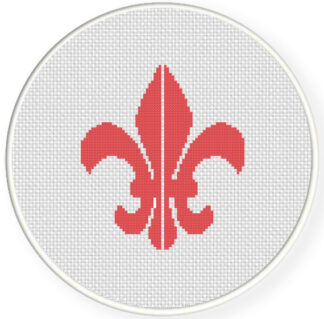 Red Fleur De Lis Cross Stitch Pattern