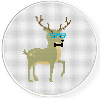 Hipster Deer Cross Stitch Pattern