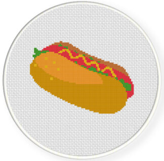 Hotdog Cross Stitch Pattern