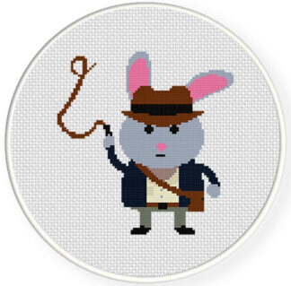 Indiana Bunny Cross Stitch Pattern