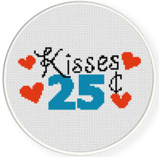 Kisses 25 Cents  Cross Stitch Pattern