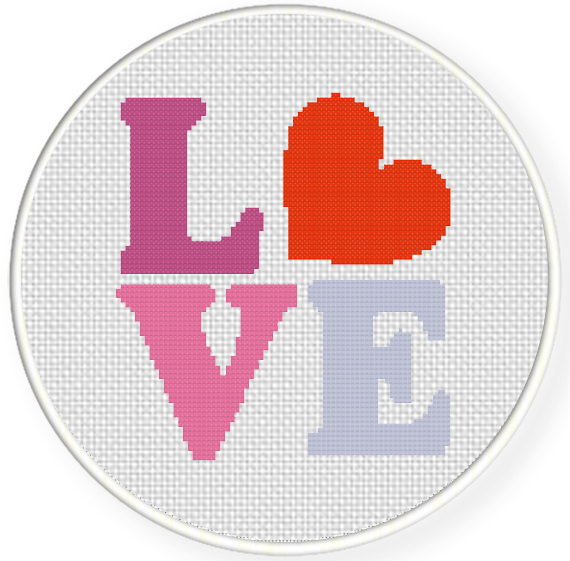 LOVE Heart Free Cross Stitch Chart – The World in Stitches