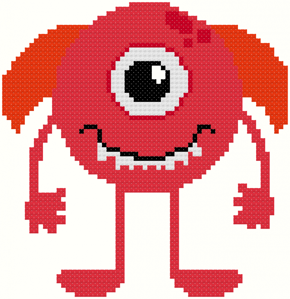 Monster 1 cross stitch pattern  daily cross stitch