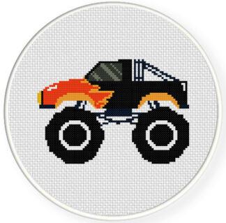 Monster Truck Red Cross Stitch Pattern