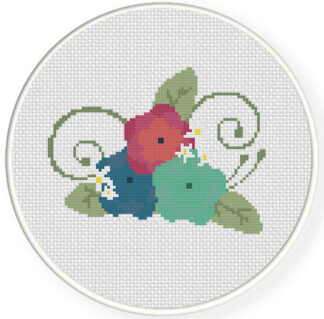 Three Flowers Cross Stitch Pattern