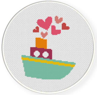 Valentine Boat Cross Stitch Pattern