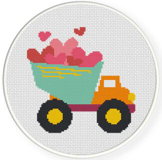 Valentine DumpTruck  Cross Stitch Pattern