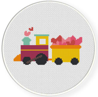 Valentine Train  Cross Stitch Pattern