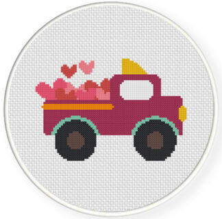 Valentine Truck Cross Stitch Pattern