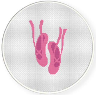 Ballerina Shoes Pink Cross Stitch Pattern
