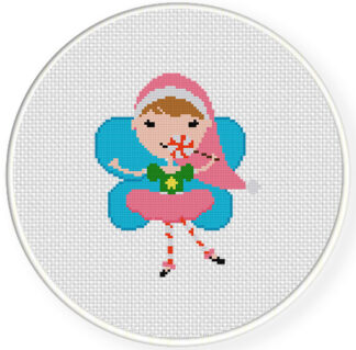 Charts Club Members Only: Candy Cane Fairy 7 Cross Stitch Pattern