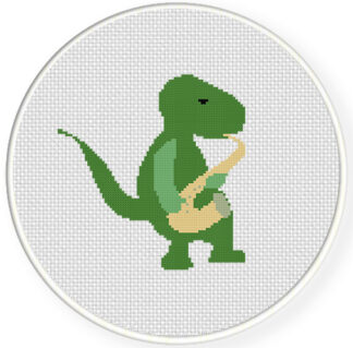 Dino Sax Cross Stitch Pattern