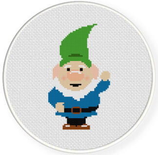 Gnome with Green Hat Cross Stitch Pattern
