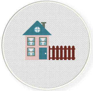 Charts Club Members Only: House with Fence Cross Stitch Pattern