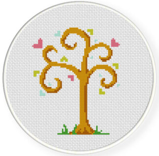 Love Tree Cross Stitch Pattern