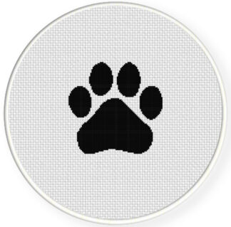 Paw Print Black Cross Stitch Pattern
