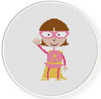 Pink Girl Cross Stitch Pattern