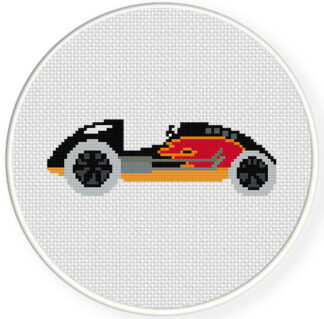 Race Car Flames Cross Stitch Pattern