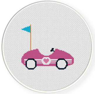 Charts Club Members Only: Race Car Hearts Cross Stitch Pattern