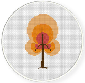 Retro Tree Cross Stitch Pattern