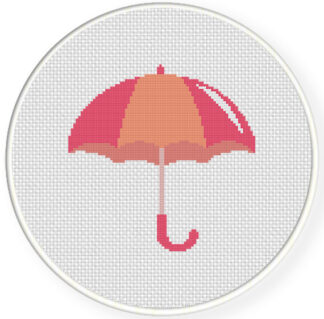 Pink Umbrella Cross Stitch Pattern