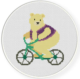 Unicycle Bear Cross Stitch Pattern