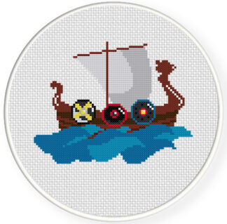 Viking Boat Cross Stitch Pattern
