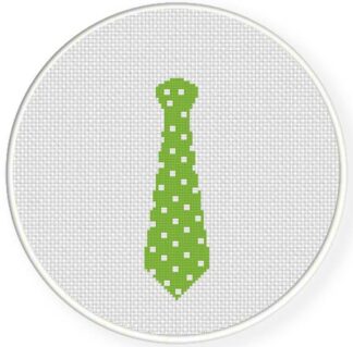 Bow Dots Green Cross Stitch Pattern