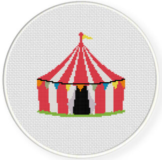 Carnival Tent Cross Stitch Pattern