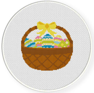 Easter Egg Basket Cross Stitch Pattern