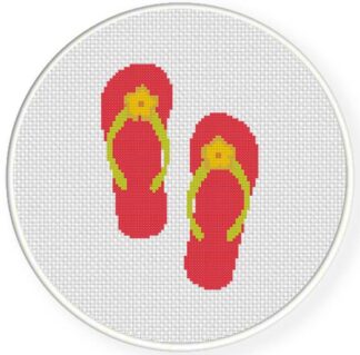 Flipflops Pink Cross Stitch Pattern