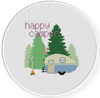 Happy Camper Cross Stitch Pattern
