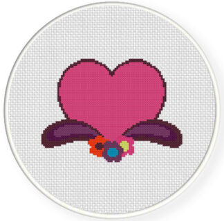 Heart with Flower Cross Stitch Pattern