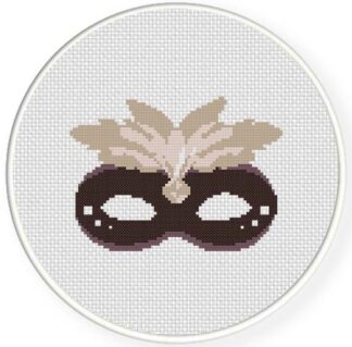 Party Mask with Feather Cross Stitch Pattern