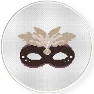 Party Mask With Feather Cross Stitch Pattern Daily Cross Stitch