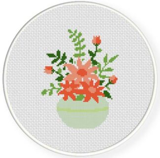 Pink Flower Bouquet Cross Stitch Pattern