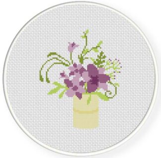 Purple Flower Bouquet Cross Stitch Pattern