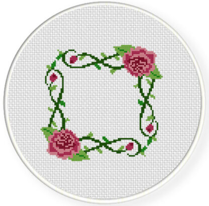Cross Rose Frame Rose Frame Cross Stitch Pattern – Daily Cross Stitch