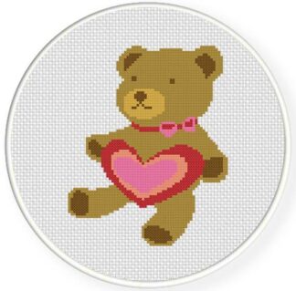 Teddy with Heart Cross Stitch Pattern
